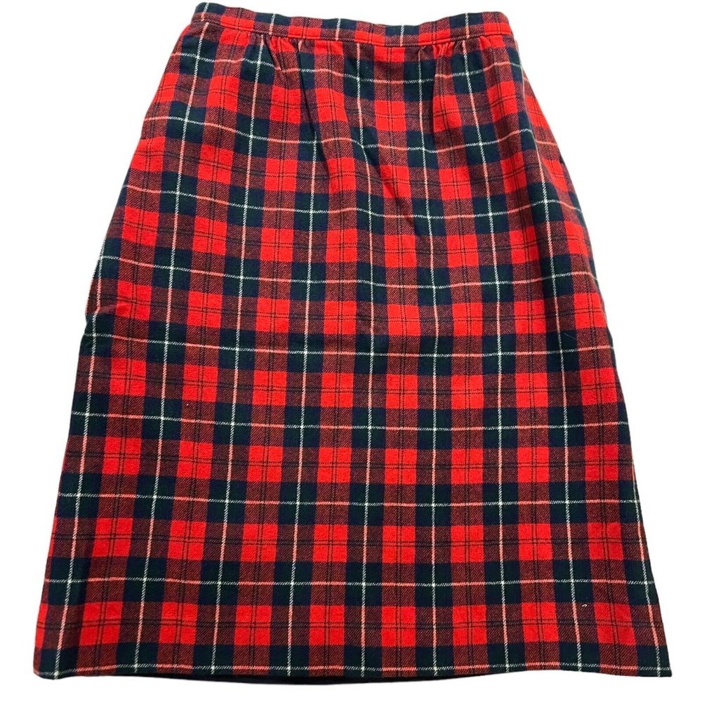 Vintage Pendleton Wool Size Small Skirt Tartan Plaid Multicolor Pencil Lined